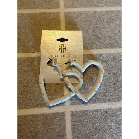 Caroline Hill Jewelry - Caroline Hill White‎ $ Pearl Heart Earrings Pierced NEW